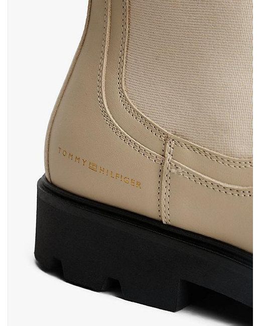 Tommy Hilfiger Leren Chelsea Boot in het White