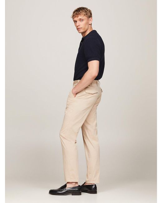 Tommy Hilfiger Natural Slim Fit Poplin Trousers for men