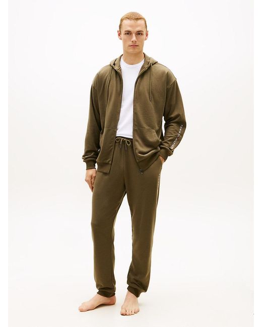 Tommy Hilfiger Green Th Original Terry Zip-Thru Lounge Hoody for men
