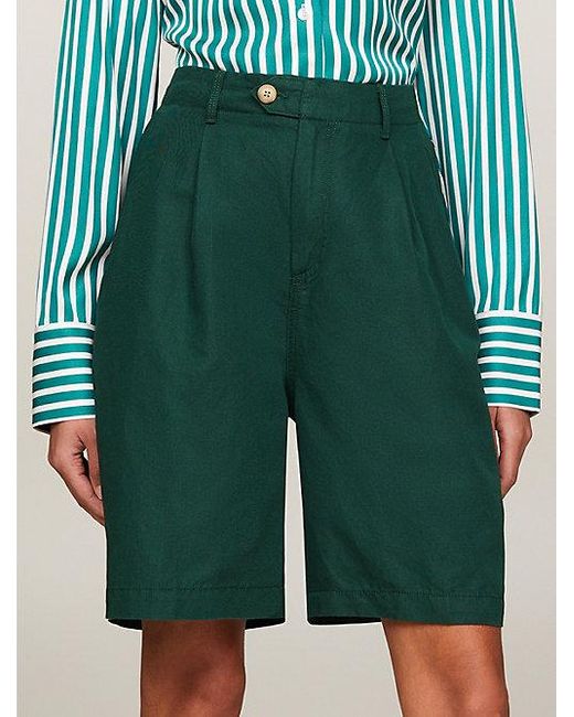 Tommy Hilfiger Green Relaxed Fit Bermudashorts mit Flag