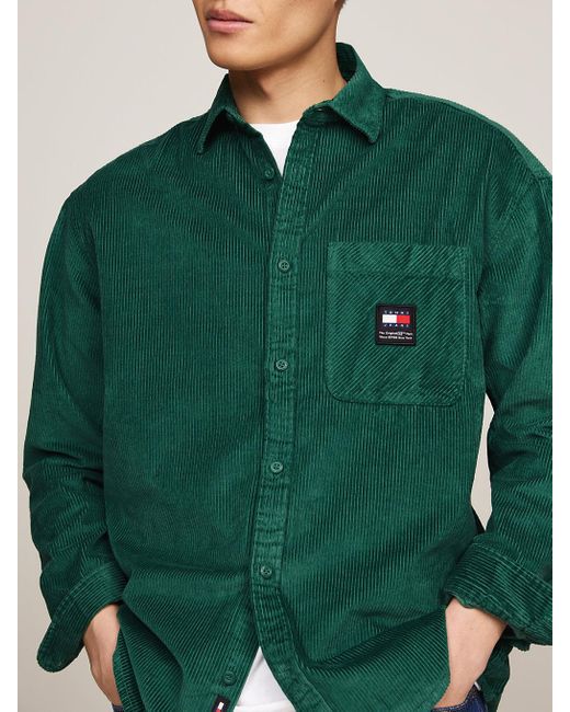 Tommy Hilfiger Green Chunky Corduroy Relaxed Fit Shirt for men