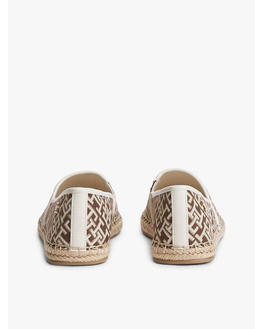 Tommy Hilfiger White Th Monogram Plaque Jacquard Espadrilles