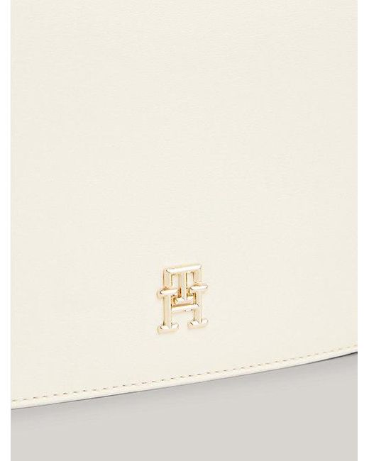 Tommy Hilfiger Chic Kleine Crossbodytas Met Flap En Monogram in het Natural