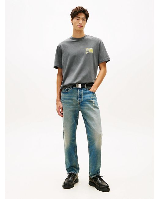 Tommy Hilfiger Gray 90S Back Bubble Logo Jersey T-Shirt for men