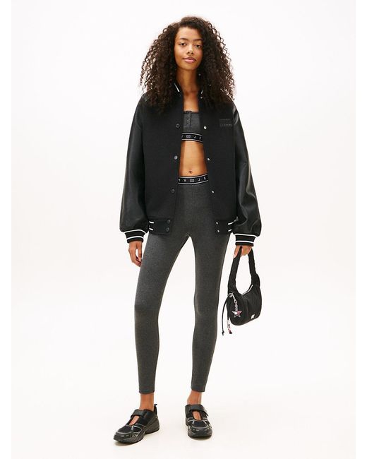 Tommy Hilfiger Black Logo Tape Slim Full Length Leggings