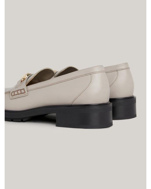Tommy Hilfiger Natural Th Monogram Leather Loafers