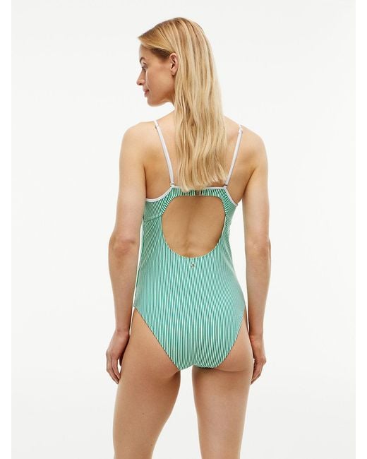 Tommy Hilfiger Orange Essential Seersucker Demi Cup Swimsuit