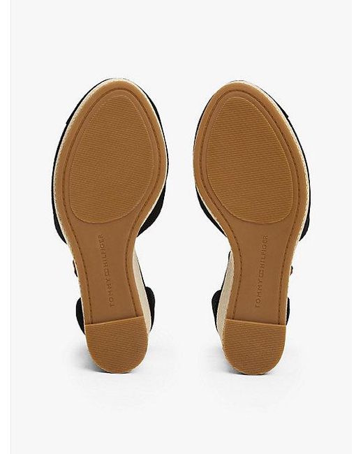 Tommy Hilfiger Black Espadrille Mit Keilabsatz Und Knöchelriemen