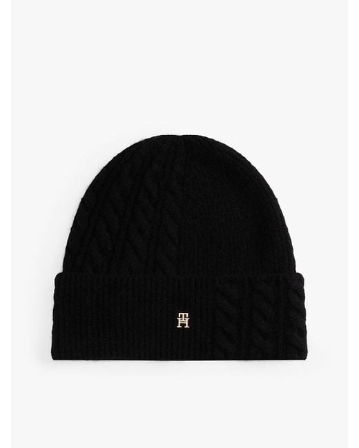 Berretto Chic Morbido Con Lana di Tommy Hilfiger in Black