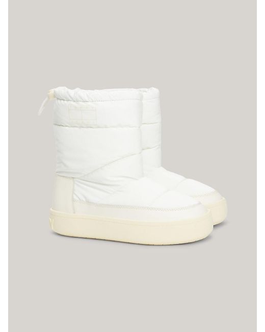 Tommy Hilfiger Natural Recycled High Shine Puffer Boots