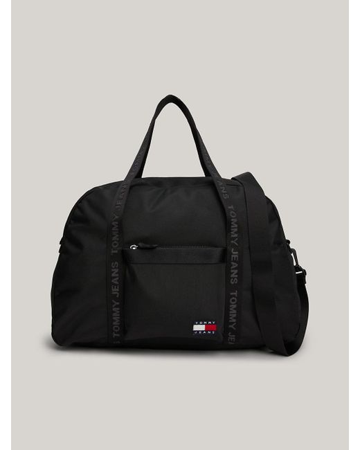 Tommy Hilfiger Black Essential Medium Badge Duffel Bag for men