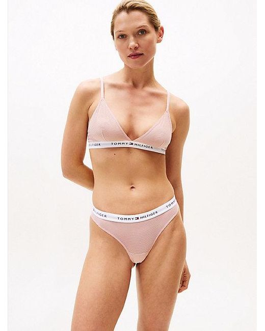 Tommy Hilfiger Essential Set Van 3 Mesh Strings Met Logo in het Pink