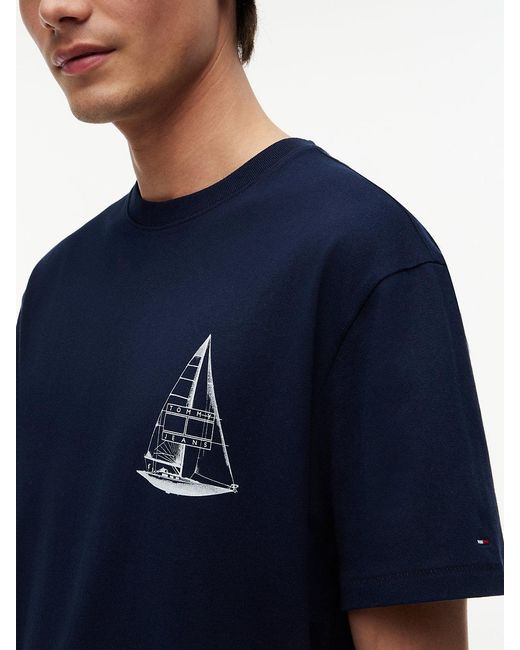 Tommy Hilfiger Blue Back Graphic Relaxed Jersey T-Shirt for men