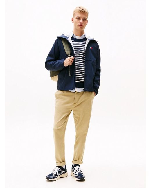 Giacca A Vento Relaxed Fit Con Zip di Tommy Hilfiger in Blue da Uomo