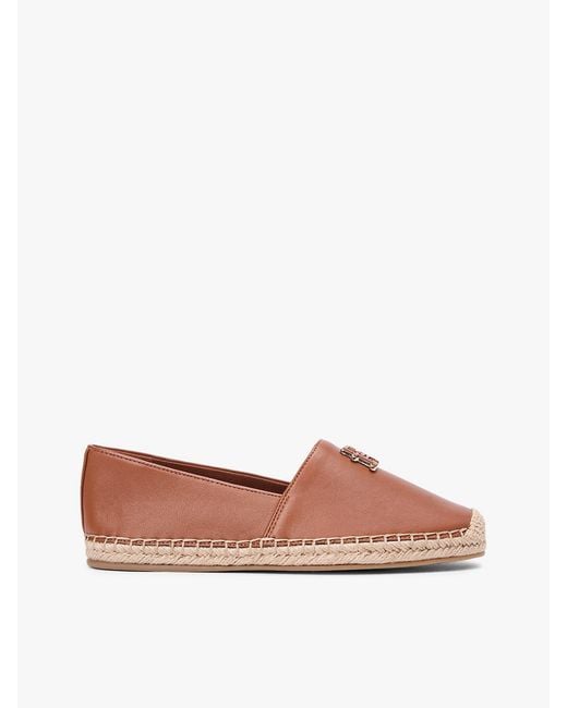 Tommy Hilfiger Brown Th Monogram Leather Espadrilles