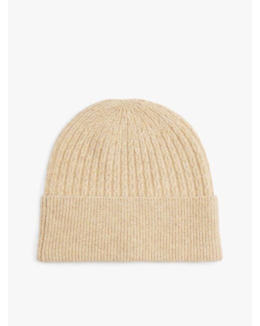 Bonnet En Maille Torsadée À Drapeau Tommy Tommy Hilfiger en coloris Natural