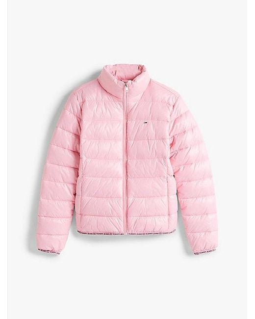 Tommy Hilfiger Glanzend Pufferjack in het Red