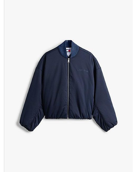 Tommy Hilfiger Blue Bomberjacke Mit Aufgesticktem Rücken-Logo