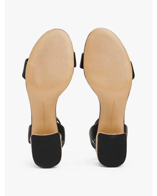 Tommy Hilfiger White Leather Espadrille Heel Sandals