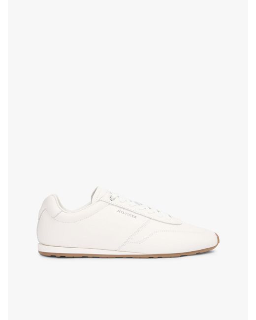 Tommy Hilfiger White Low Profile Logo Leather Trainers for men