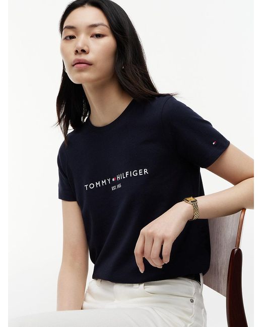 Tommy Hilfiger Blue Pure Cotton Logo T-shirt