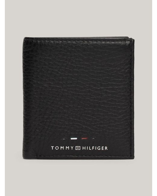 Tommy Hilfiger Black Premium Leather Bifold Wallet for men