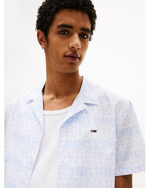 Camisa De Manga Corta Con Corte Regular Tommy Hilfiger de hombre de color White