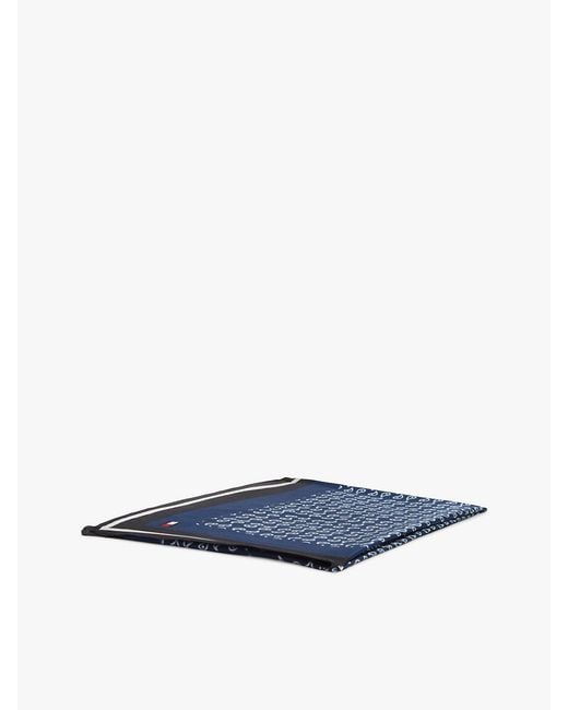 Tommy Hilfiger Blue Smart Casual Silk Blend Print Square Scarf for men