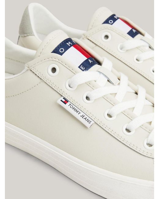 Tommy Hilfiger Natural Logo Bumper Sole Leather Trainers for men