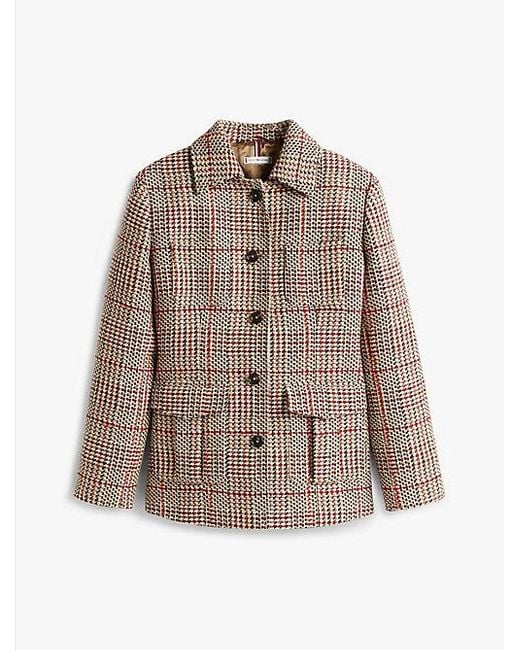 Americana De Tweed Con Botonadura Sencilla Tommy Hilfiger de color Brown