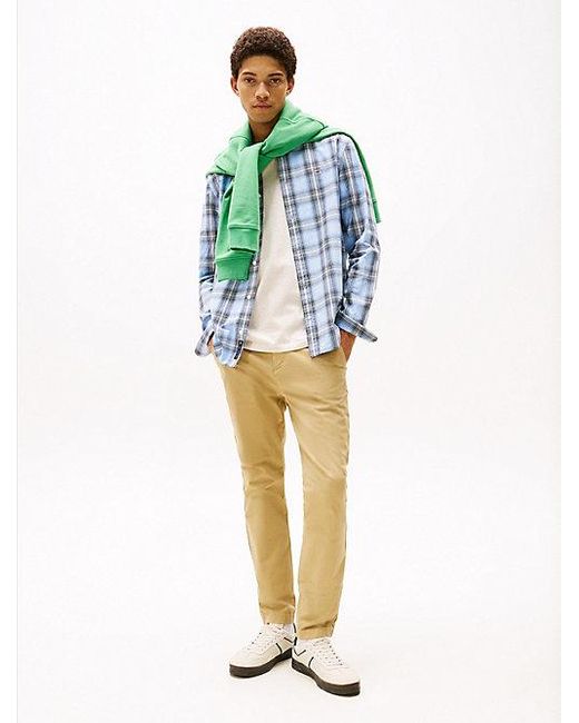 Camisa De Corte Regular Con Diseño De Cuadros Tommy Hilfiger de hombre de color Blue