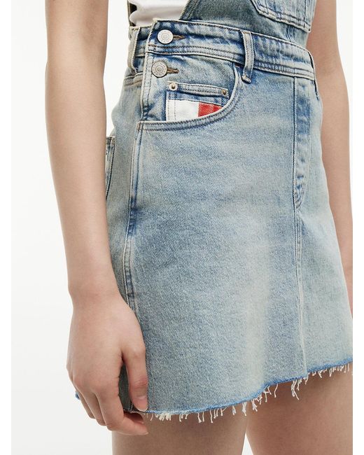 Tommy Hilfiger Blue Vintage Denim Mini Dungaree Dress