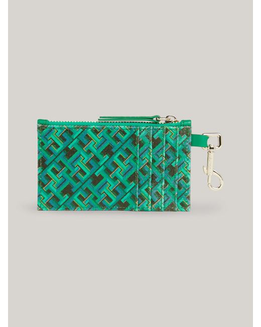 Tommy Hilfiger Green Th Monoplay Clip-on Credit Card Holder