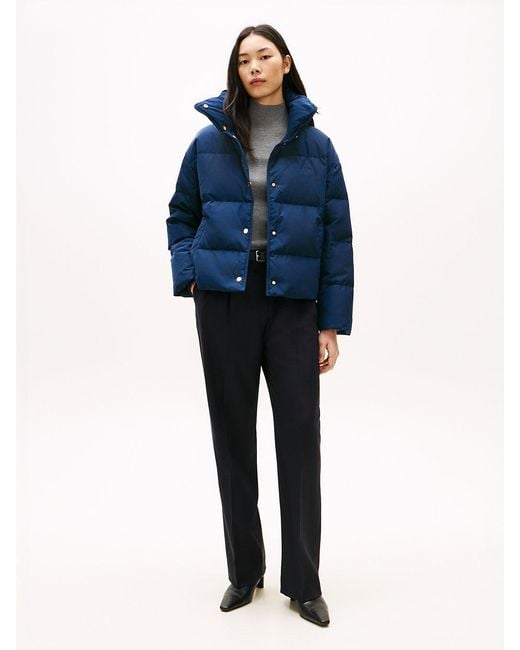 Tommy Hilfiger Blue Crest Embroidery Down Puffer Jacket