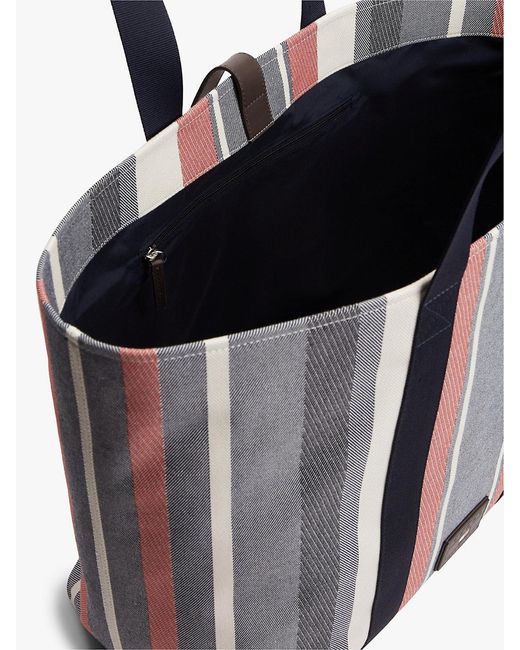 Tommy Hilfiger White Logo Patch Jacquard Tote Bag for men