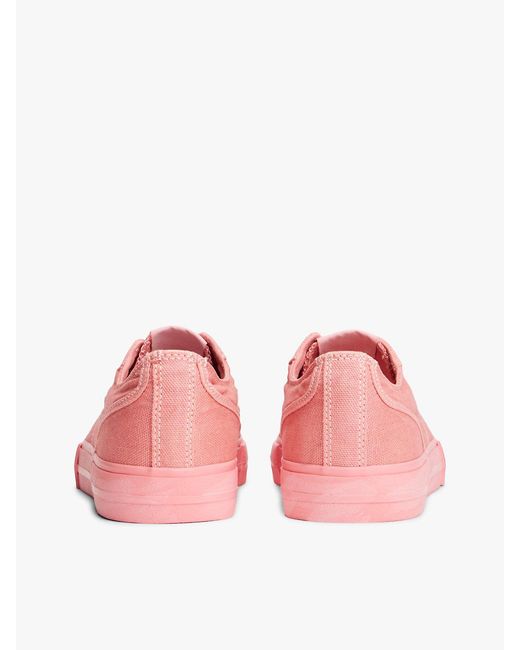 Tommy Hilfiger Pink Archive Flag Stripe Washed Canvas Trainers