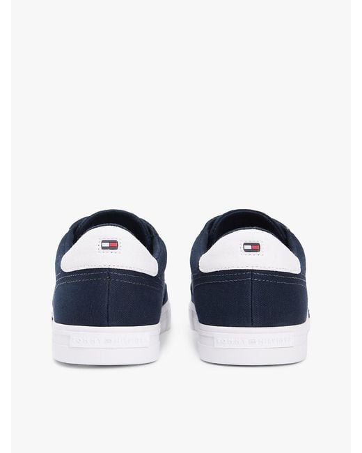 Tommy Hilfiger Blue Canvas Signature Midsole Trainers for men