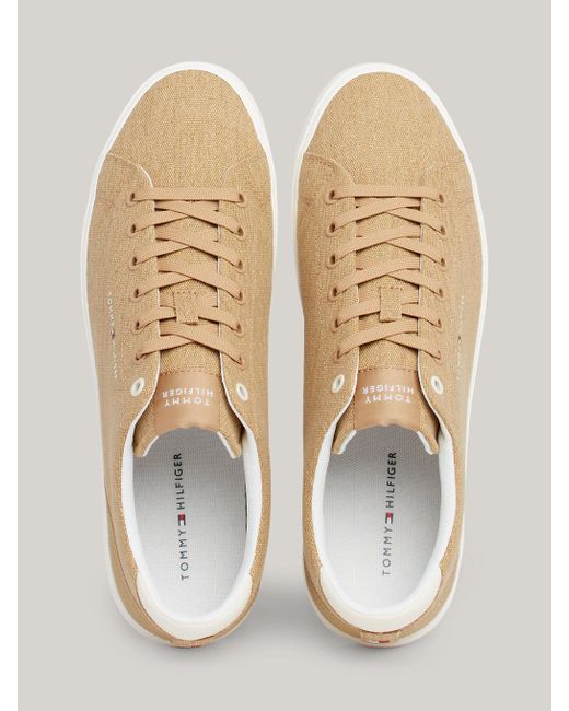 Tommy Hilfiger Natural Essential Canvas Logo Lace-up Trainers for men