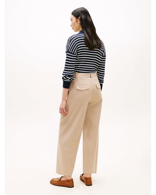 Tommy Hilfiger Blue Pleated Barrel Chinos