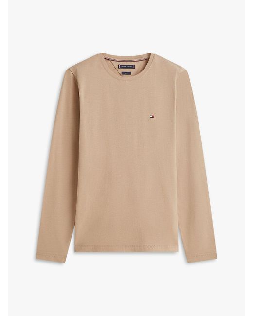 T-Shirt Slim Fit A Maniche Lunghe di Tommy Hilfiger in Multicolor da Uomo