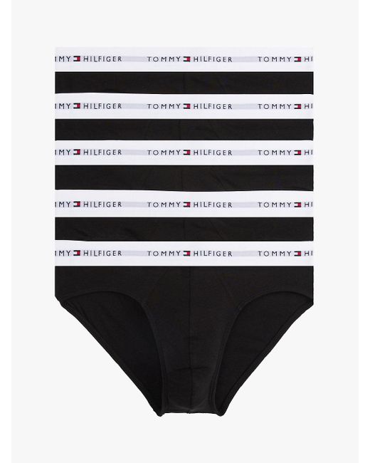 5 Pack Slip Signature Con Logo di Tommy Hilfiger in Black da Uomo