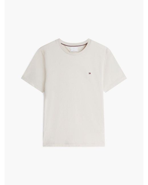 Tommy Hilfiger Natural Flag Embroidery Crew Neck T-shirt for men