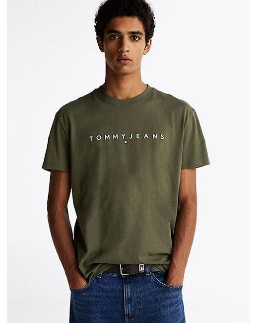 Camiseta Con Logo Bordado Tommy Hilfiger de hombre de color Green