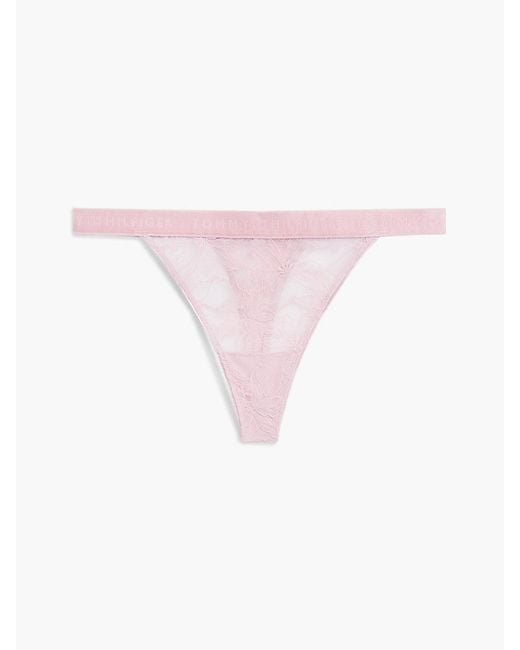Tommy Hilfiger Multicolor Repeat Logo Floral Lace Tanga Thong