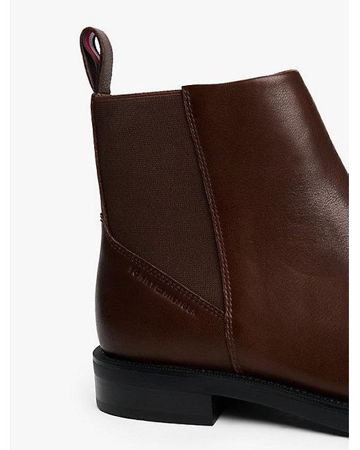 Tommy Hilfiger Leren Chelsea Boot Met Rits in het Brown voor heren
