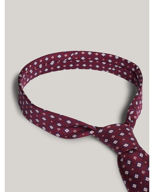 Tommy Hilfiger Purple Heritage Foulard Print Silk Tie for men