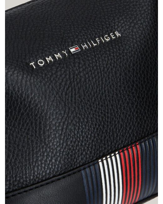 Tommy Hilfiger Black Mixed Texture Logo Travel Pouch for men