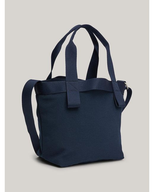Tommy Hilfiger Blue Nyc Logo Small Canvas Tote