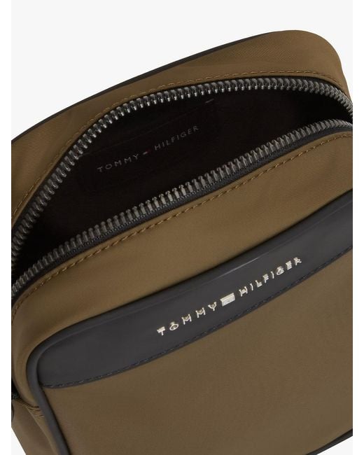 Tommy Hilfiger Green Metal Logo Crossbody Reporter Bag for men