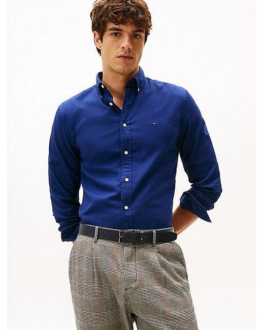 Tommy Hilfiger Th Flex Regular Fit Flanell-Hemd in Blue für Herren